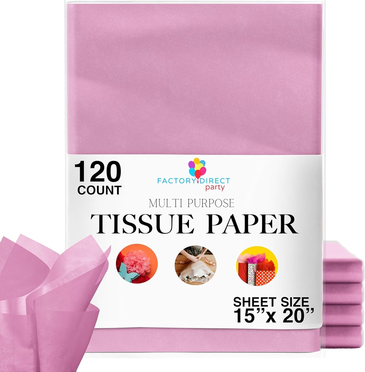 120 Sheets of Tissue Paper - 15" x 20" Packing Paper Sheets for Moving - 10lb Wrapping Paper - Newsprint Paper for Packing, Gift Wrapping, Moving Supplies & Protecting Items